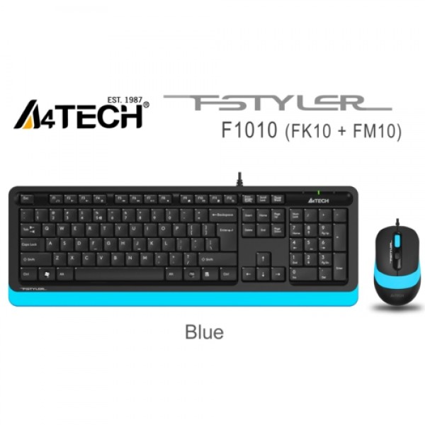 A4 Tech F1010 MM Klavye Mouse Set / Mavi / USB 