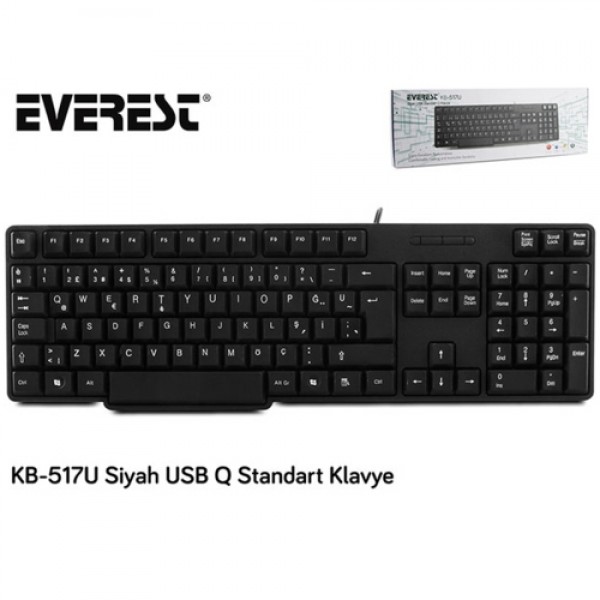 Everest KB-517U Siyah USB Q Standart Klavye 